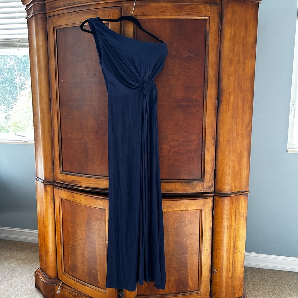 A.L.C. Midnight Blue One-Shoulder Gown